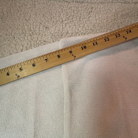 Vintage Lisa Made Italy Knit Top M – White & Navy Contrast Button Detail NWT - Picture 10 of 11